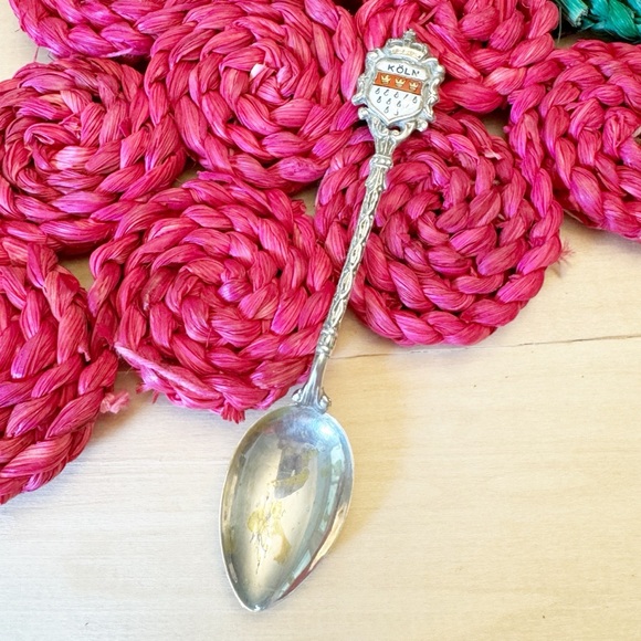 800 Silver Vintage Germany Enamel "Cologne / Köln" Coat of Arms Spoon - Picture 2 of 8